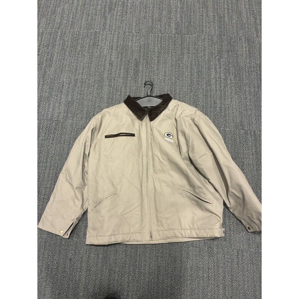 Green Bay Packers Canvas Work Jacket Coat NFL Team Apparel Size X-Large